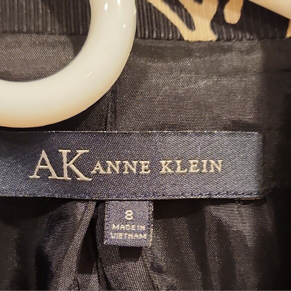 Anne Klein Jacket Blazer Womens Size 8 Black Tan 100% Cotton Career Office Cute - Picture 3 of 11